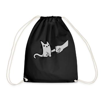 Fist Pump Brofist Cat - Drawstring Bag - black - Front