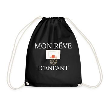 mon rêve -cadeau fan de basketball - Sac de sport léger - noir - Devant