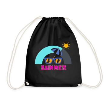 Sonniger Sommer und Freizeit - Turnbeutel - Schwarz - Vorne