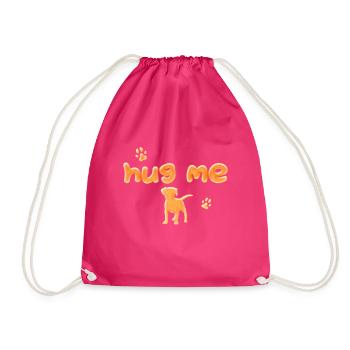 HUG ME - Drawstring Bag - fuchsia - Front