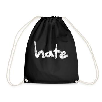 Hate Text blanc - Sac de sport léger - noir - Devant