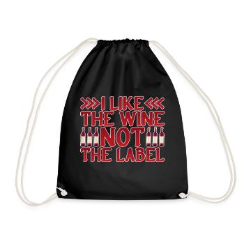 J’aime le vin, pas l’étiquette 18 - Sac de sport léger - noir - Devant