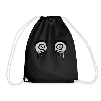 Comic Eyes Tears Sad - Drawstring Bag - black - Front