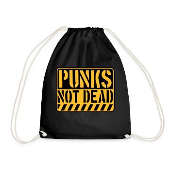 punks not dead quote - Drawstring Bag - black - Front