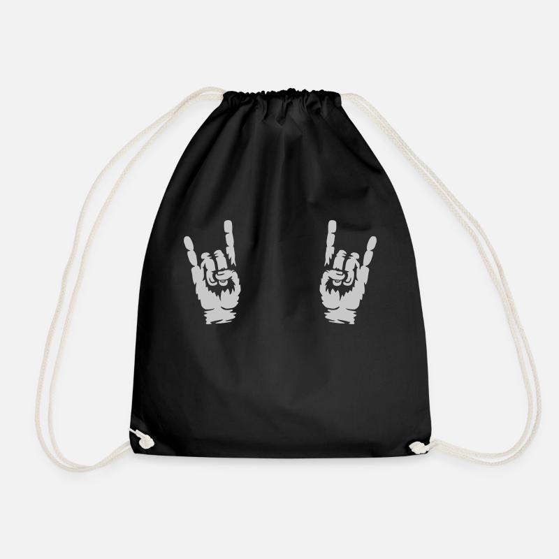 Music Heavy Metal Hands - Drawstring Bag - black