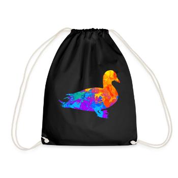 Canard Canard Colvert Enterich Silhouette Cadeau - Sac de sport léger - noir - Devant