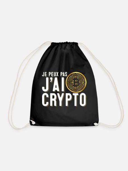 Je peux pas j'ai crypto | Logo pour les traders - Sac de sport léger - noir