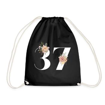 37th anniversary flowers (Gift of 37 years) - Drawstring Bag - black - Front