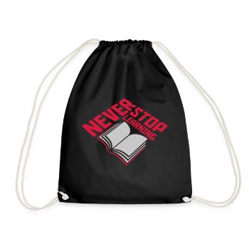 n’arrêtez jamais d’apprendre la citation - Sac de sport léger - noir - Devant