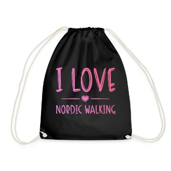 I love Nordic Walking - Drawstring Bag - black - Front