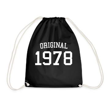 Original 1978 - 44 Jahre alt, Geschenk zum 44. Geburtstag - Turnbeutel - Schwarz - Vorne