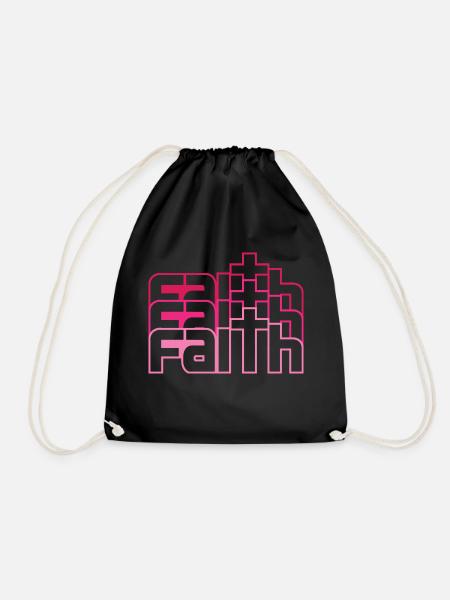 T-shirt Design Faith Damen und Herren - Turnbeutel - Schwarz