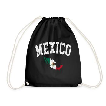 mexico flag map - Drawstring Bag - black - Front