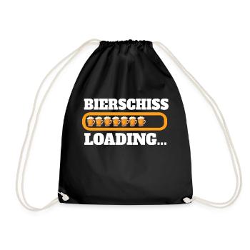 Bierschiss Loading Bier Lustig Alkohol - Turnbeutel - Schwarz - Vorne