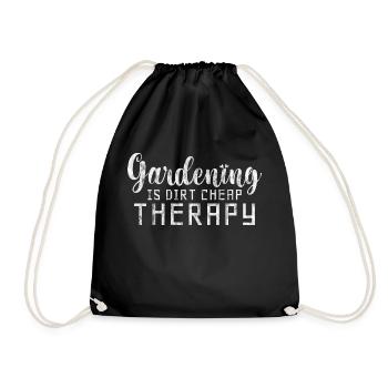 Gardening Is Dirt Cheap Therapy 4 - Drawstring Bag - black - Front