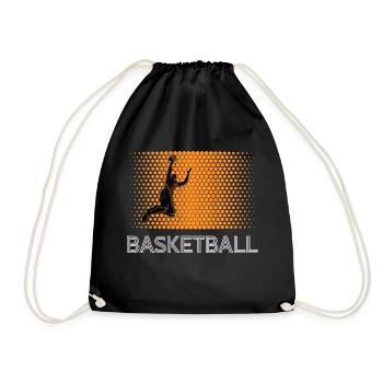 basketball basketball player dunking - Drawstring Bag - black - Front