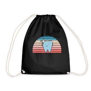 Hygienist Retro Sunset Dental Assistant - Turnbeutel - Schwarz - Vorne