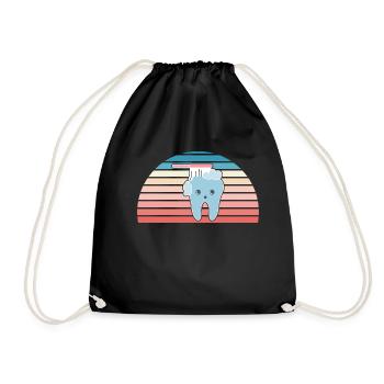 Hygienist Retro Sunset Dental Assistant - Turnbeutel - Schwarz - Vorne