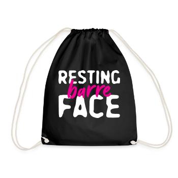 Resting Barre Face - Drawstring Bag - black - Front