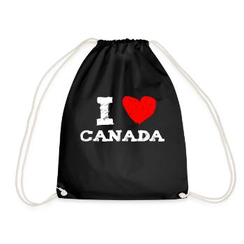 I love Canada with red heart. Perfect for birthday - Sac de sport léger - noir - Devant