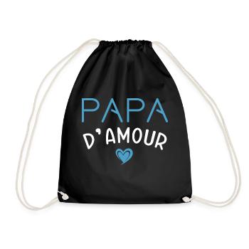 Papa d'amour cadeau original homme papa noël - Sac de sport léger - noir - Devant