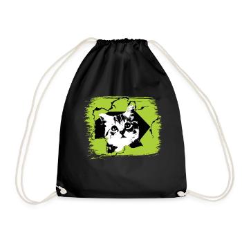 Cheerful Cat Cat Parents Poison - Drawstring Bag - black - Front