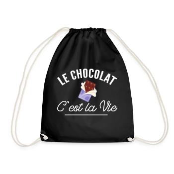 le chocolat c est la vie - Sac de sport léger - noir - Devant