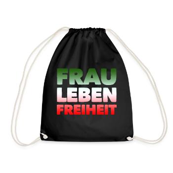 Frau Leben Freiheit Iran - Turnbeutel - Schwarz - Vorne