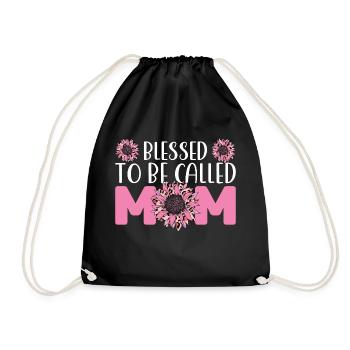 mother mum mom mum Geschenk - Turnbeutel - Schwarz - Vorne