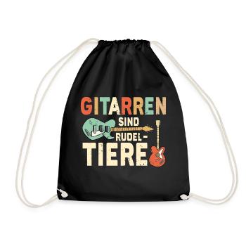 Gitarre Gitarrist Lustige Sprüche Musiker Geschenk - Turnbeutel - Schwarz - Vorne
