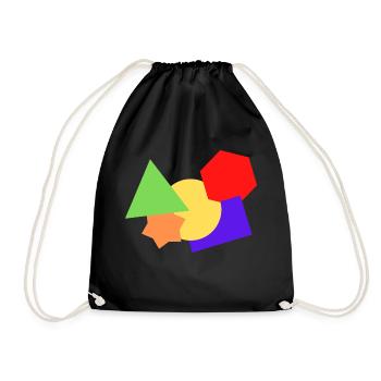 Formen bunt - Turnbeutel - Schwarz - Vorne