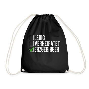 Erzgebirge Ledig Verheiratet - Turnbeutel - Schwarz - Vorne