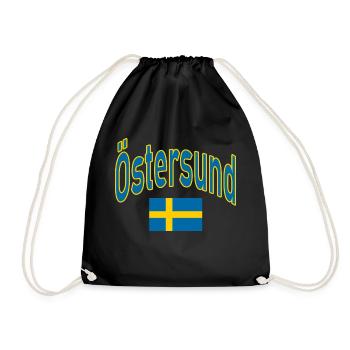 Östersund schweden flagge - Turnbeutel - Schwarz - Vorne
