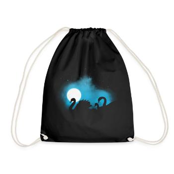 Famille de cygnes la nuit - Sac de sport léger - noir - Devant