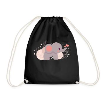 Éléphant - Sac de sport léger - noir - Devant