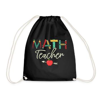 Math Teacher Student School Education - Drawstring Bag - black - Front