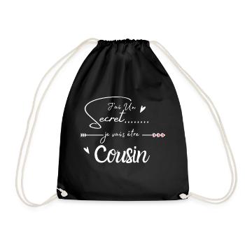 Je vais être cousin - Sac de sport léger - noir - Devant