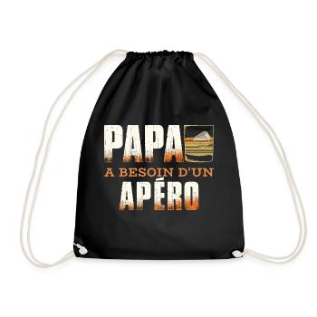 Papa A Besoin D'Un Apéro - Sac de sport léger - noir - Devant