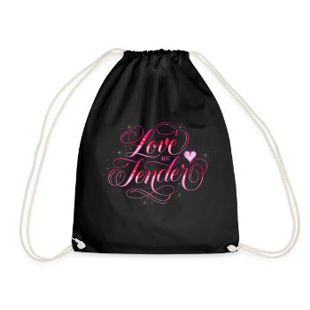 Love Me Tender - Drawstring Bag - black - Front