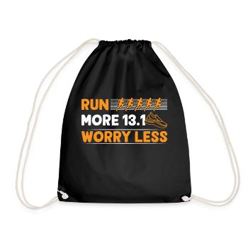 Run more 13.1 Half Marathon - Turnbeutel - Schwarz - Vorne