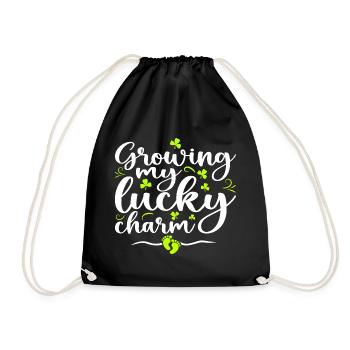 Growing My Lucky Charm St. Patrick's Day - Drawstring Bag - black - Front