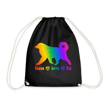 Pyrenäen-Sennenhund, vollständig anpassbar nach Wunsch - Turnbeutel - Schwarz - Vorne