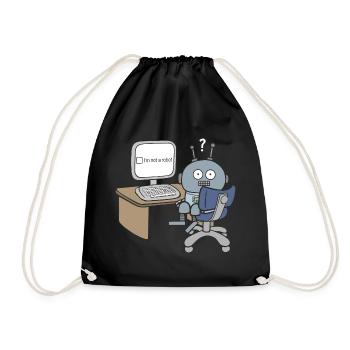 I m not a Robot - Turnbeutel - Schwarz - Vorne