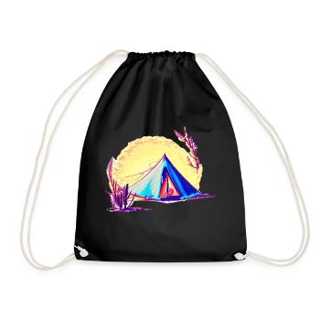 Camping Campervan Camping Caravan Camp Cadeau - Sac de sport léger - noir - Devant