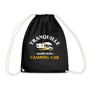 Tshirt Humour tranquille dans mon Camping Car - Sac de sport léger - noir - Devant