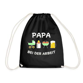 Papa Vater Vatertag Geburtstag Baby Grillen Bier - Turnbeutel - Schwarz - Vorne