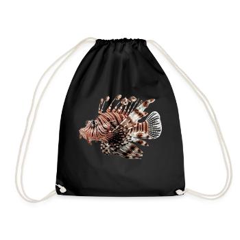 Le poisson-lion est un prédateur - Sac de sport léger - noir - Devant