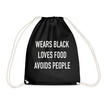 Wears black - Drawstring Bag - black - Front