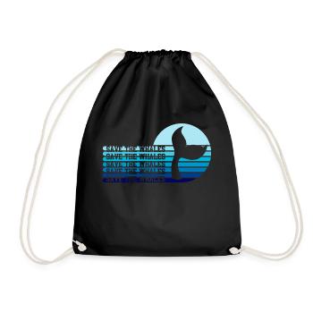 Save the whales - Drawstring Bag - black - Front