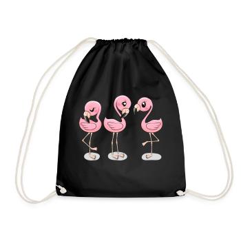 Joli t-shirt flamant rose - Sac de sport léger - noir - Devant